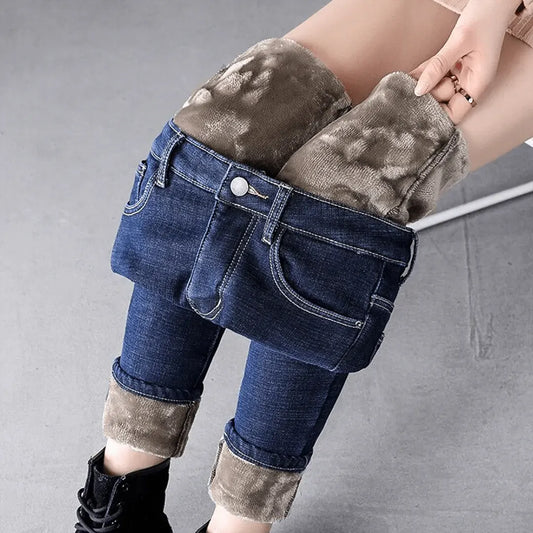 Foxy™ Stretch jeans med fleece